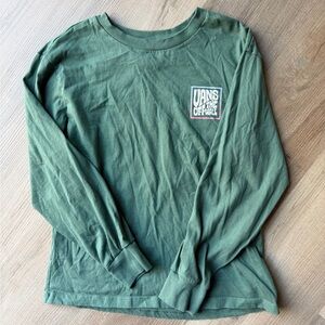 Vans Olive Green Logo Long Sleeve Tee